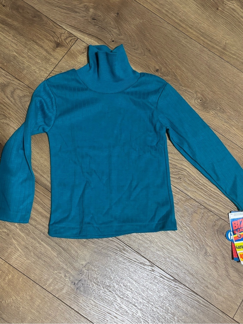 Vintage Garanimals Toddler Turtlenecks Aqua Blue Soft Cotton shirt Size 2T NWT